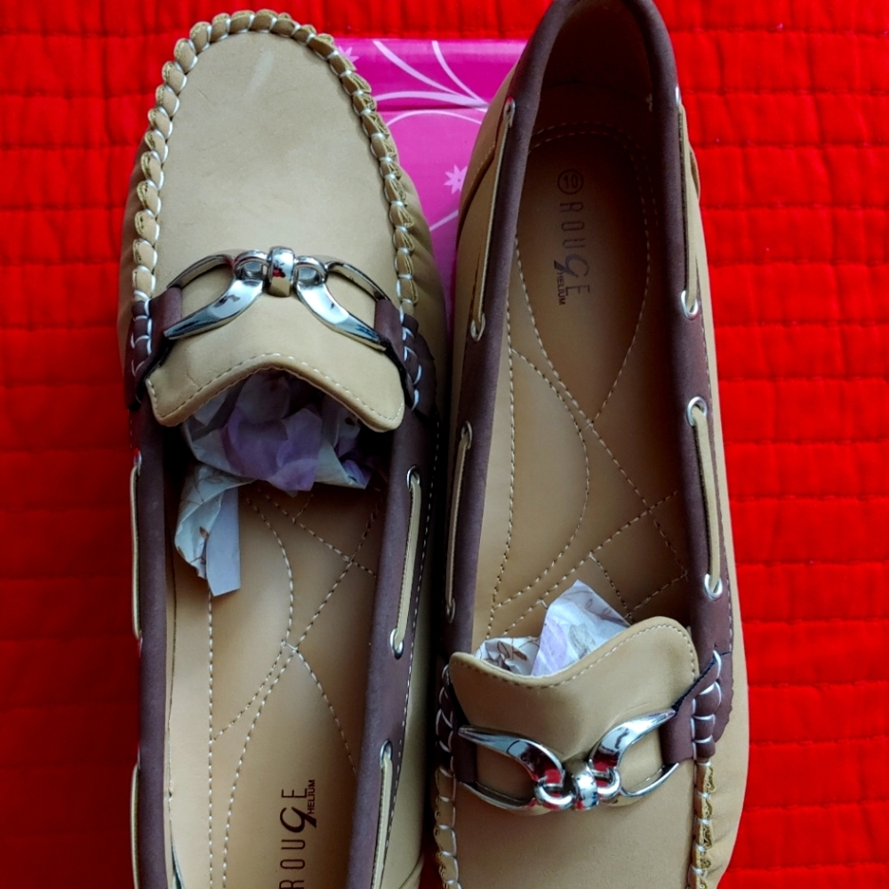 Tan & Brown loafers "boat shoes"